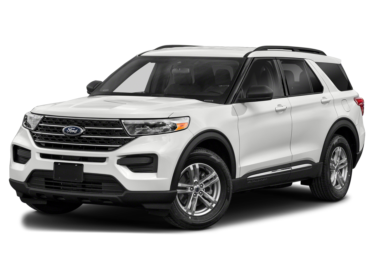 2020 Ford Explorer XLT in Oxford White — front three-quarter view