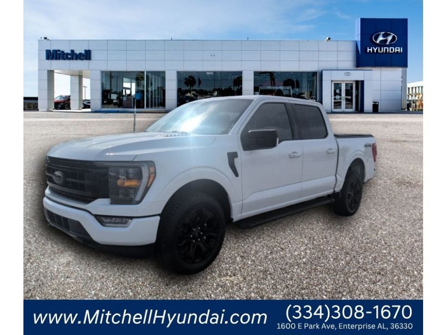 2022 Ford F-150 XLT in Oxford White — front three-quarter view