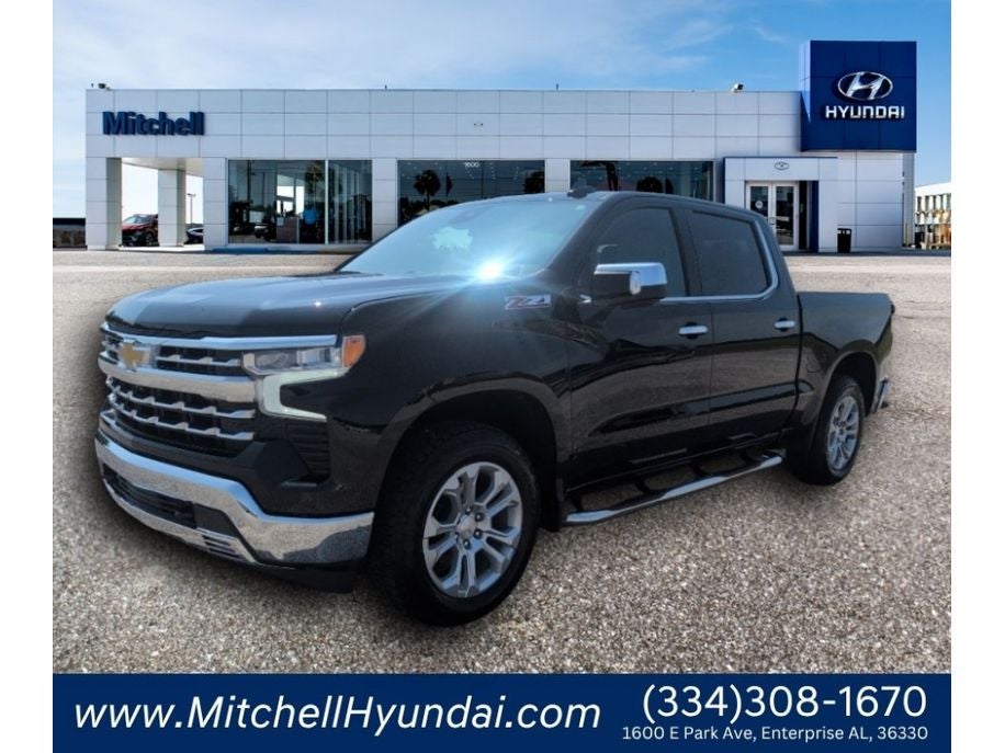 2025 Chevrolet Silverado LTZ in Black — front three-quarter view