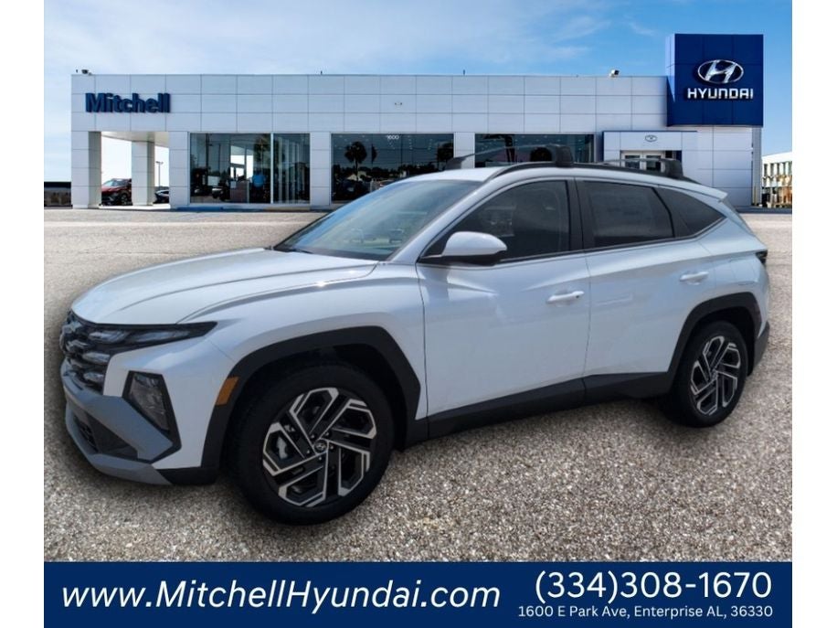 2026 Hyundai TUCSON SEL Plus in Serenity White Pearl — front three-quarter view