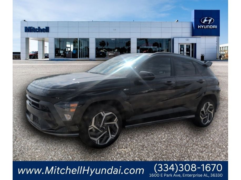 2024 Hyundai KONA N Line in Abyss Black Pearl — front three-quarter view