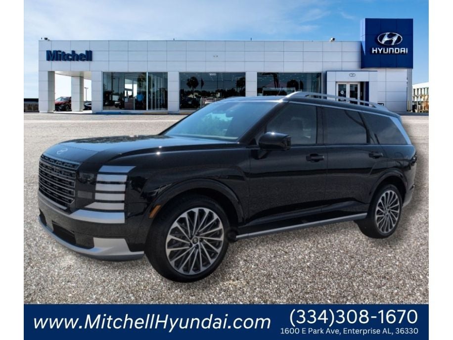 2026 Hyundai PALISADE HYBRID Calligraphy in Abyss Black Pearl — front three-quarter view