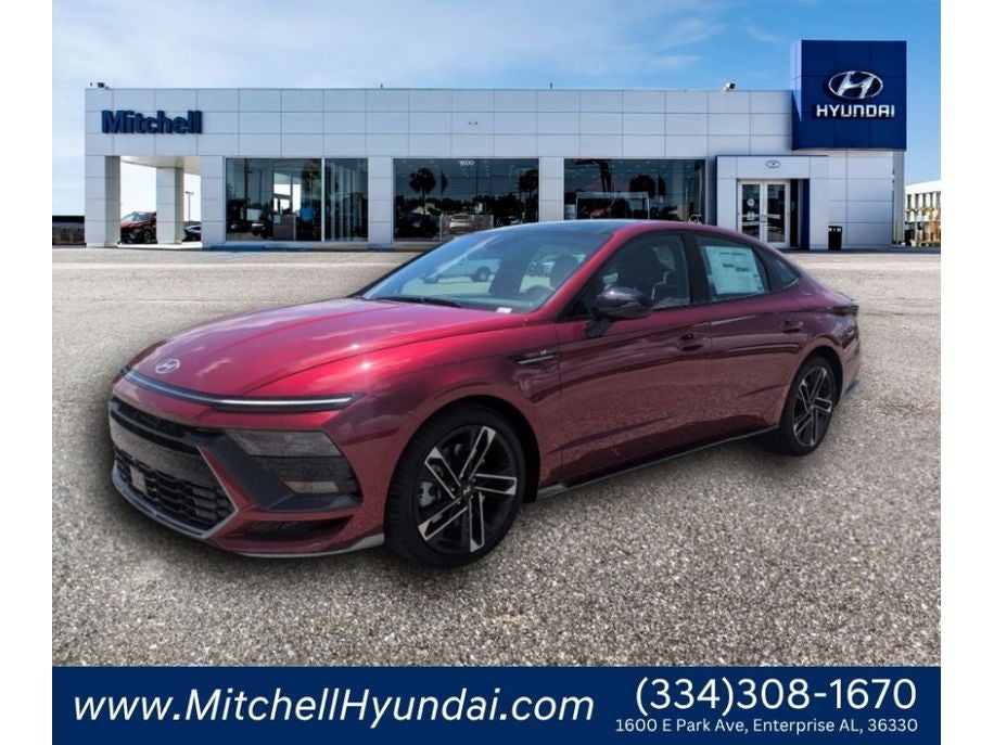 2026 Hyundai SONATA N Line in Ultimate Red — front three-quarter view