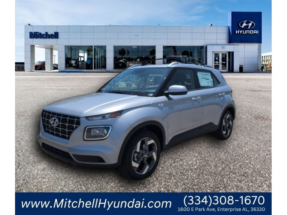 2026 Hyundai VENUE SEL in Shimmering Silver — front three-quarter view
